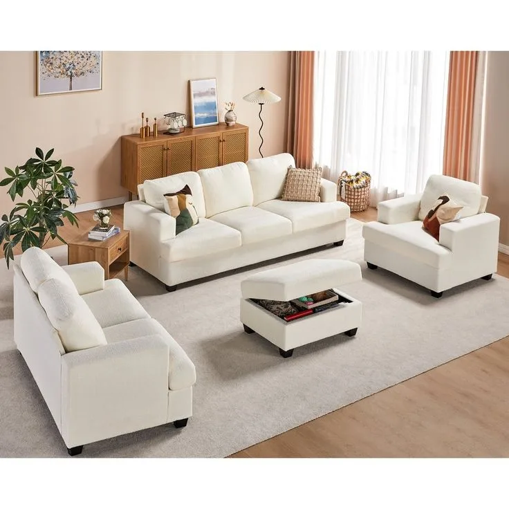 Ivory Bouclé Lounge Suite
