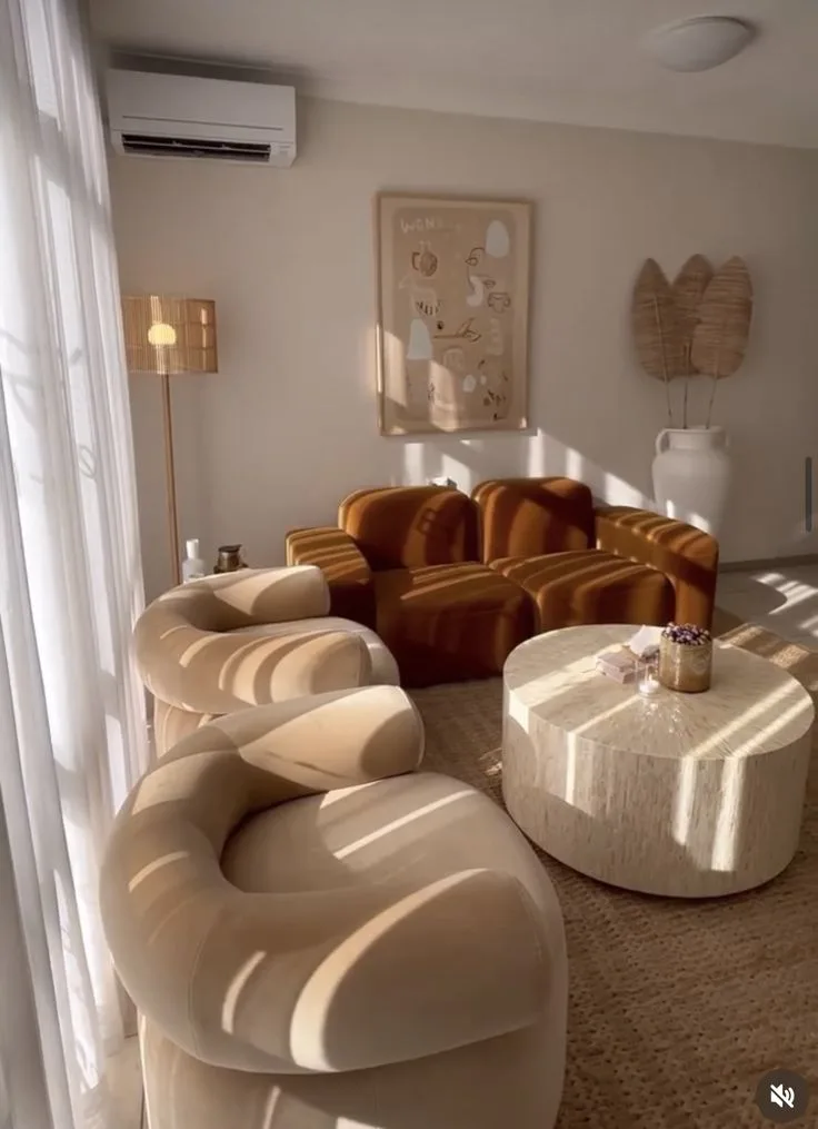 Ivory Bouclé Crescent Suite