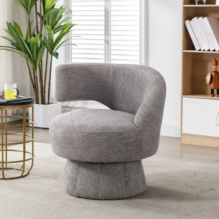 Mist Bouclé Swivel Chair