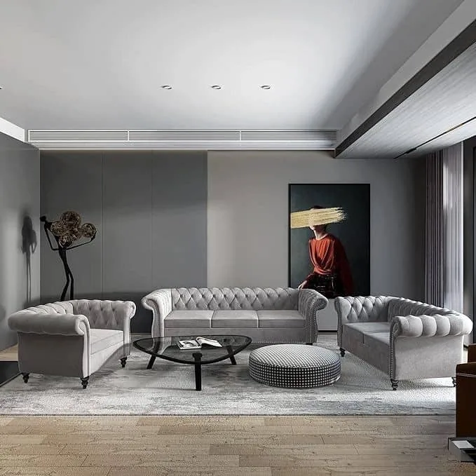 Dove Grey Chesterfield Suite