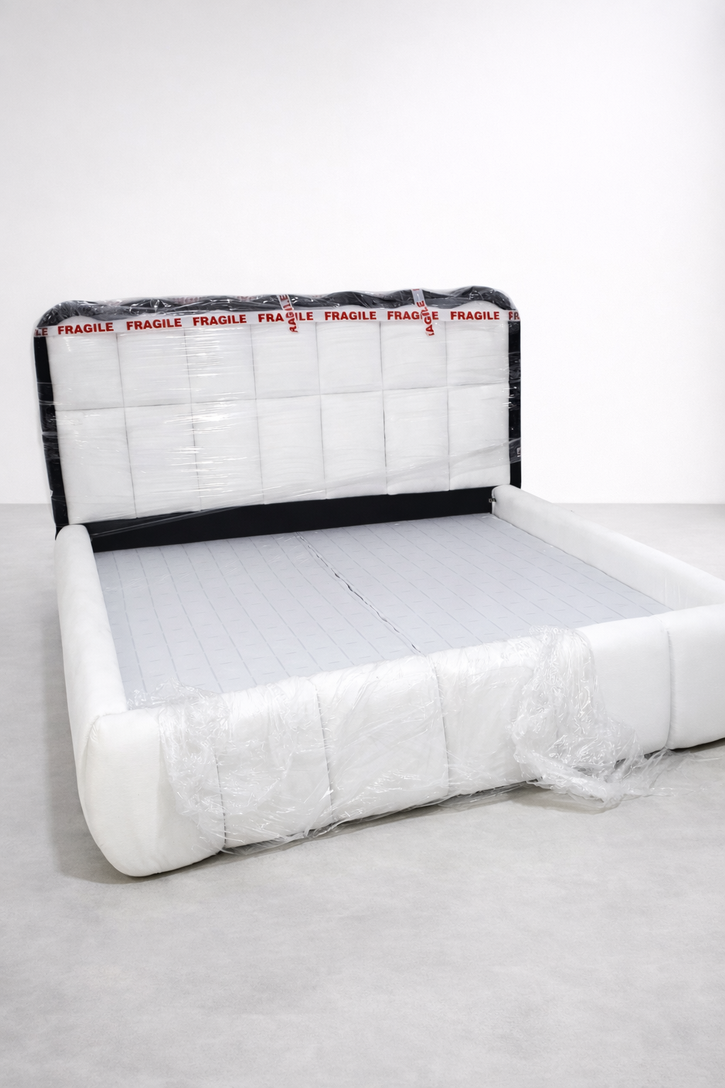 Grid Tufted Panel Bed