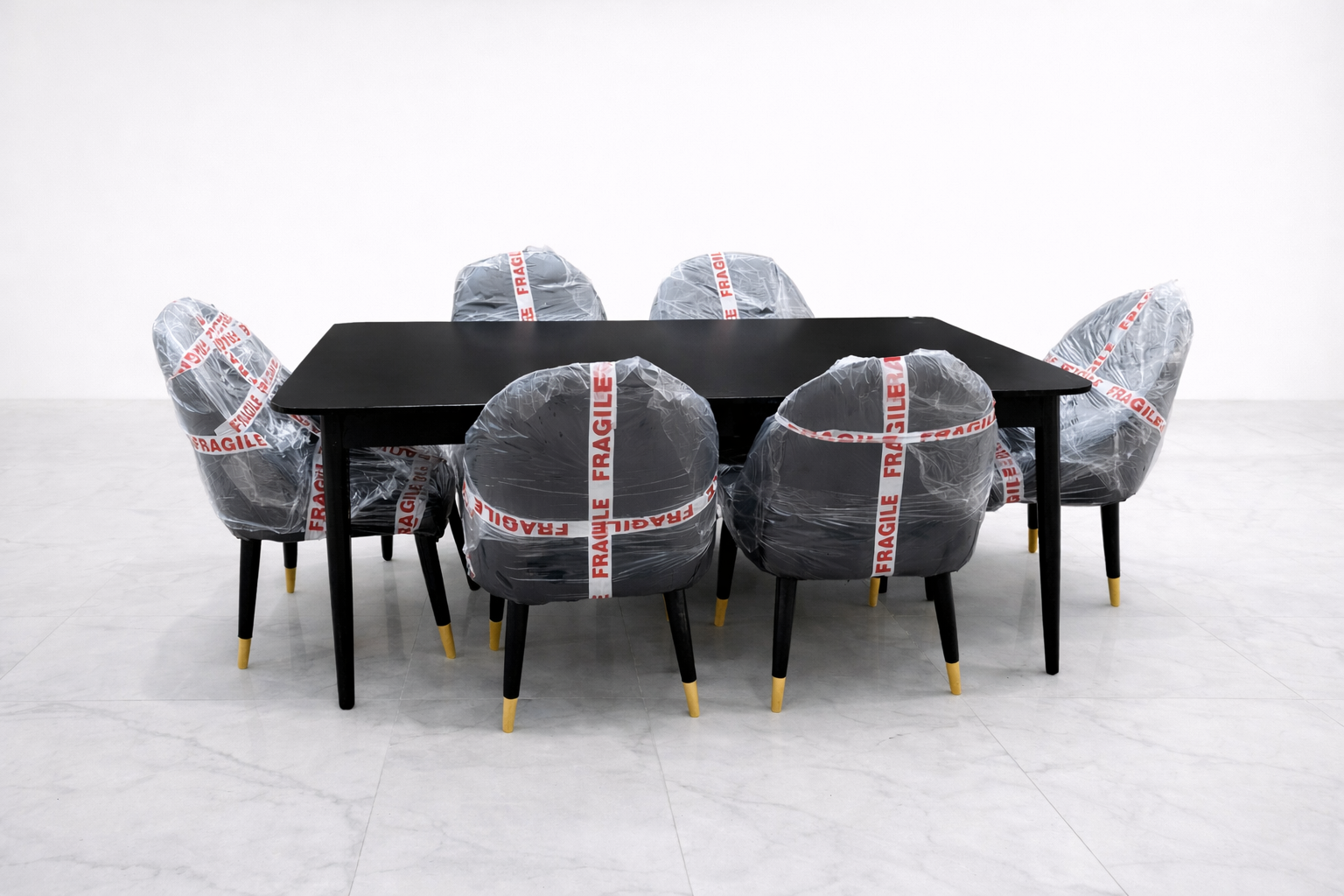 Modern Black Dining Set