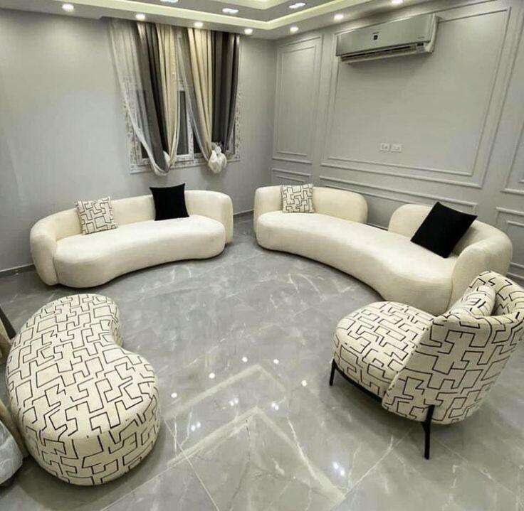 Mustard Curved Sofa Set