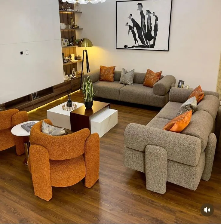 Stone Bouclé Modular Sectional